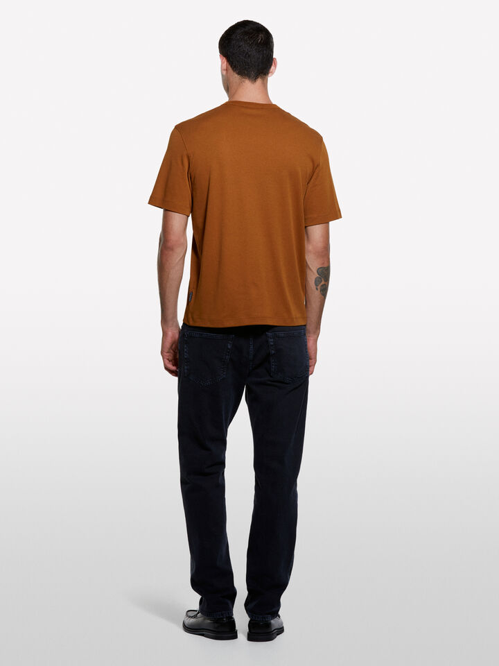 Terracotta regular fit t-shirt - men's short sleeve t-shirts - Burnt | Sisley image number 2